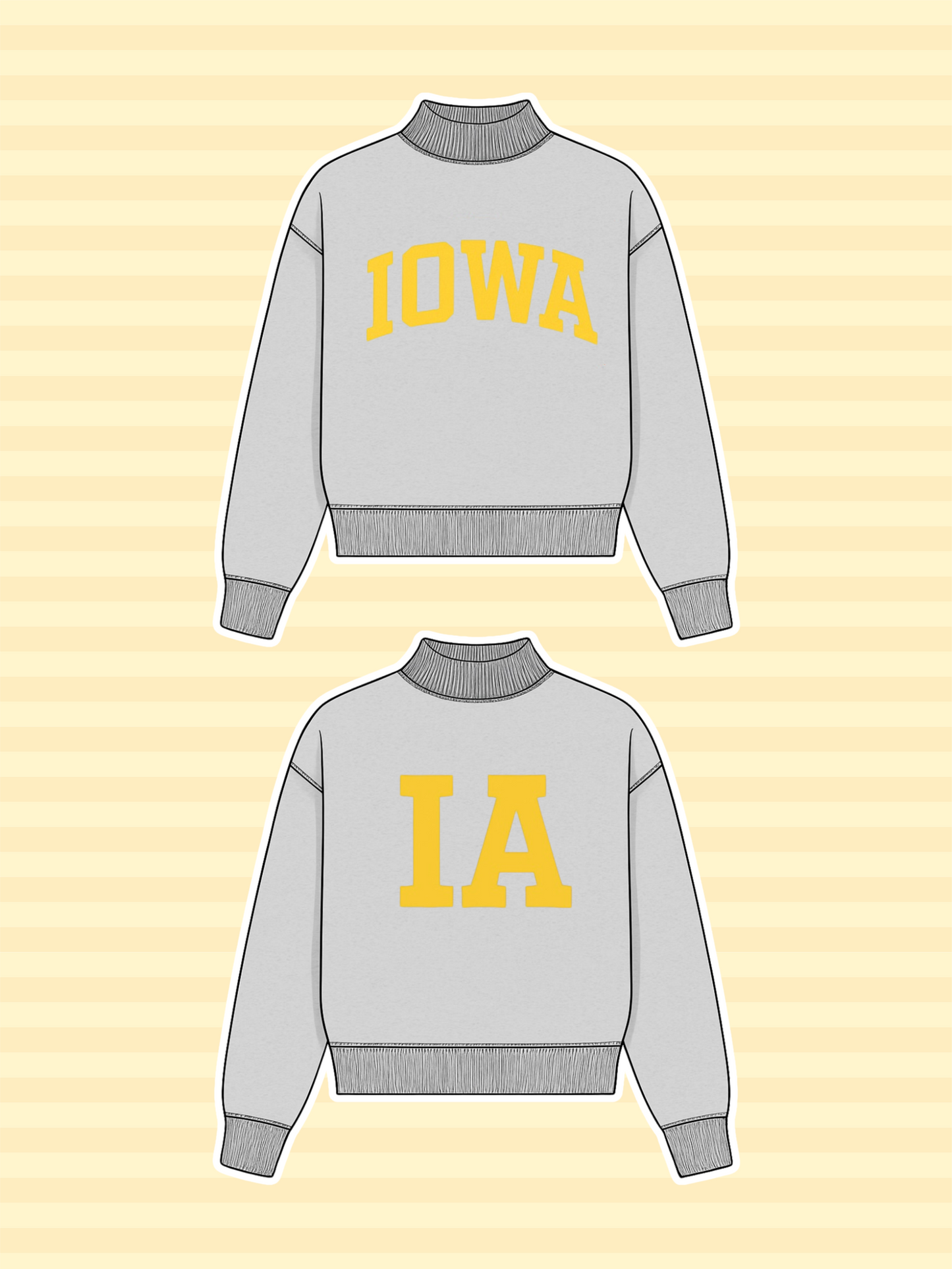 PREORDER: Iowa Reversible Mock Neck Sweatshirt