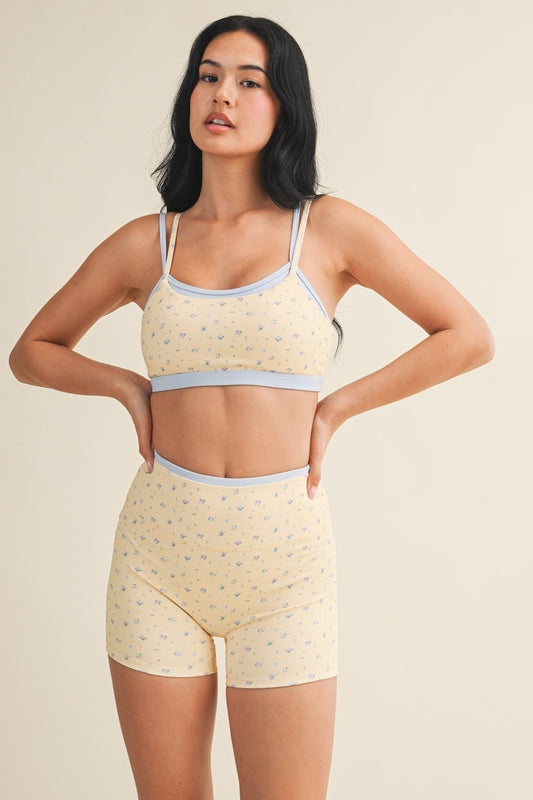 PREORDER: Off Duty Floral Sports Bra & Shorts Set (LATE JUNE)