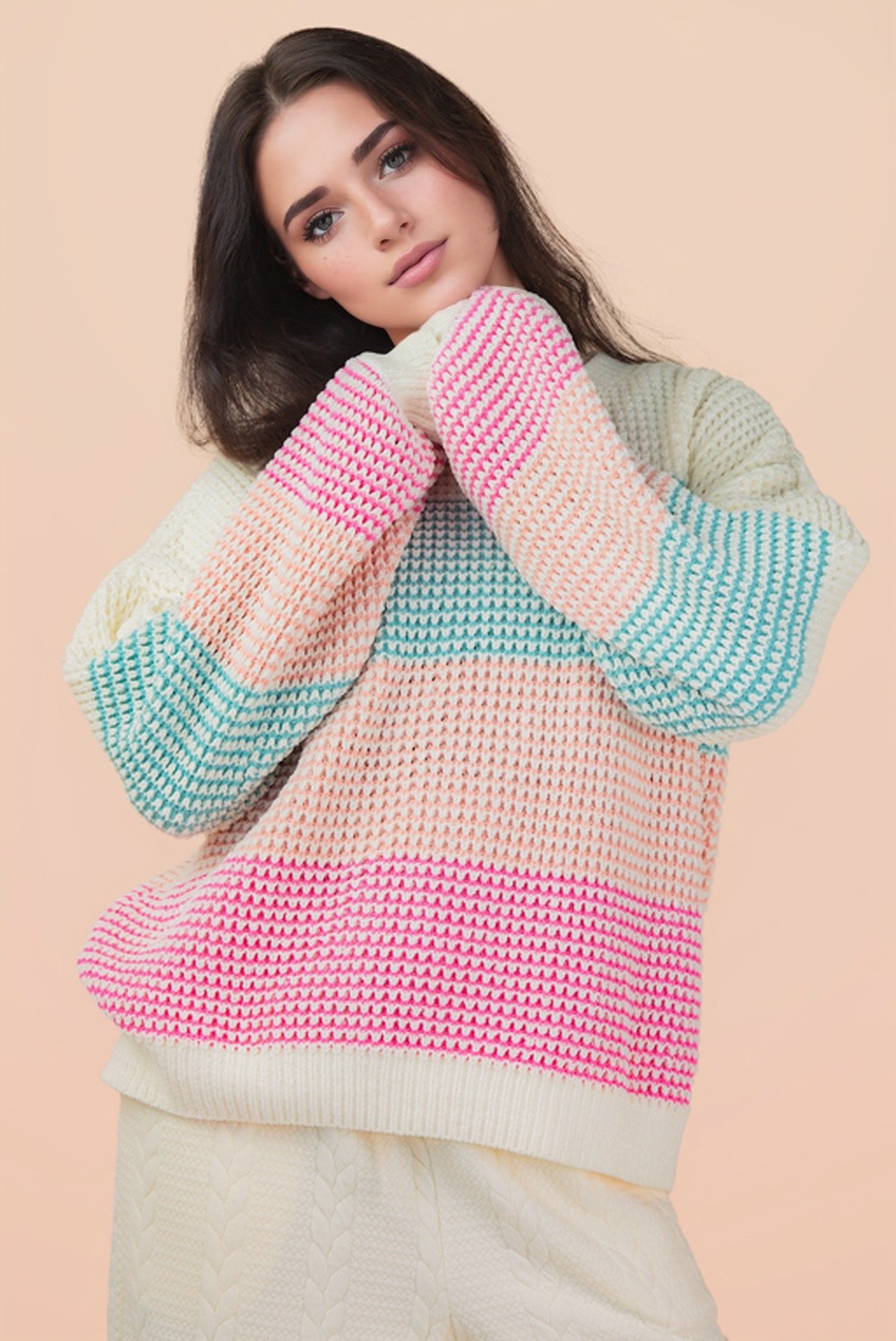 PREORDER: Starburst Colorblock Striped Sweater
