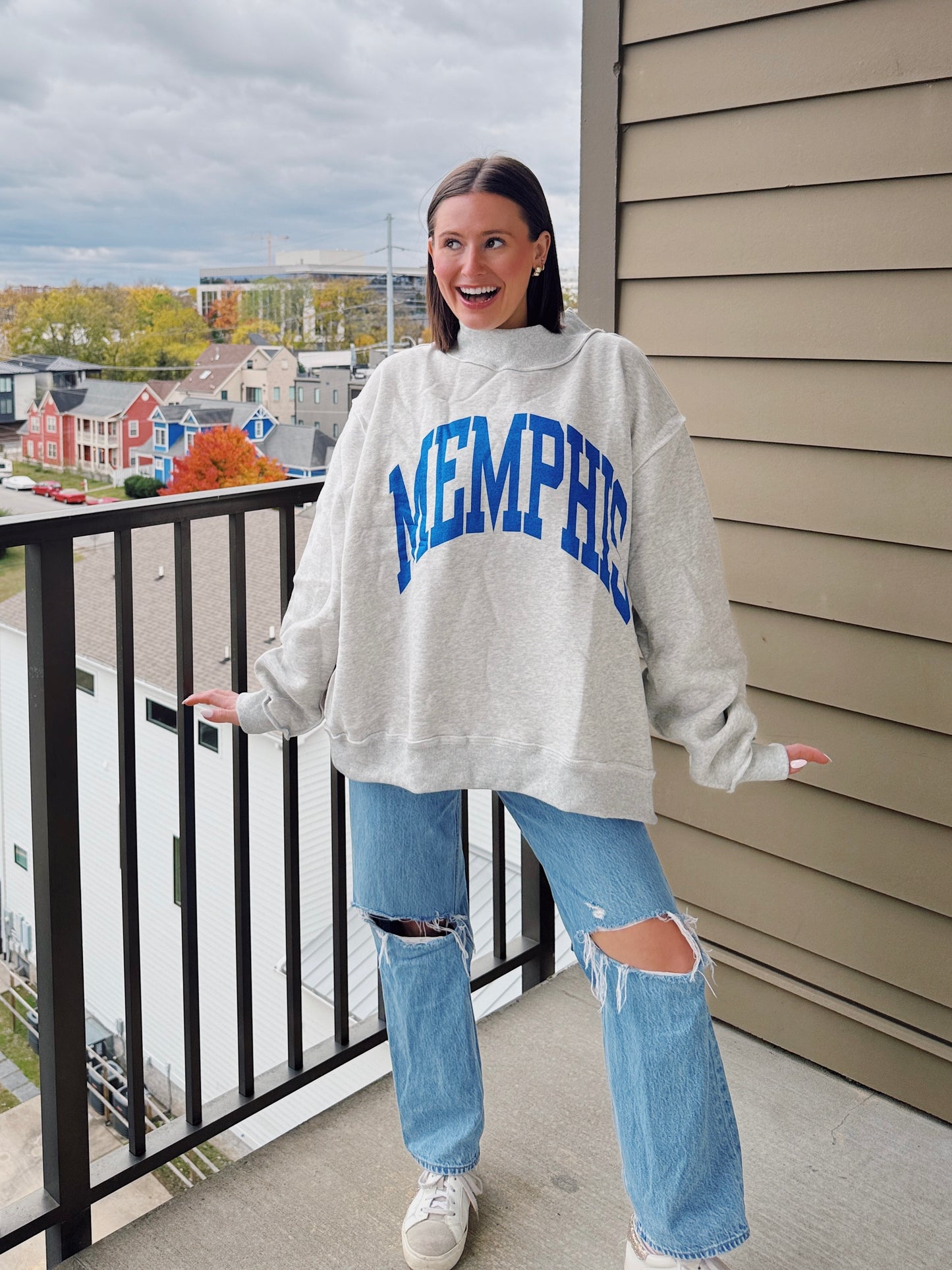 Memphis Reversible Mock Neck Sweatshirt