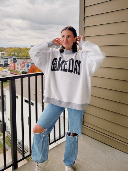 Football/Gameday Reversible Mock Neck Sweatshirt