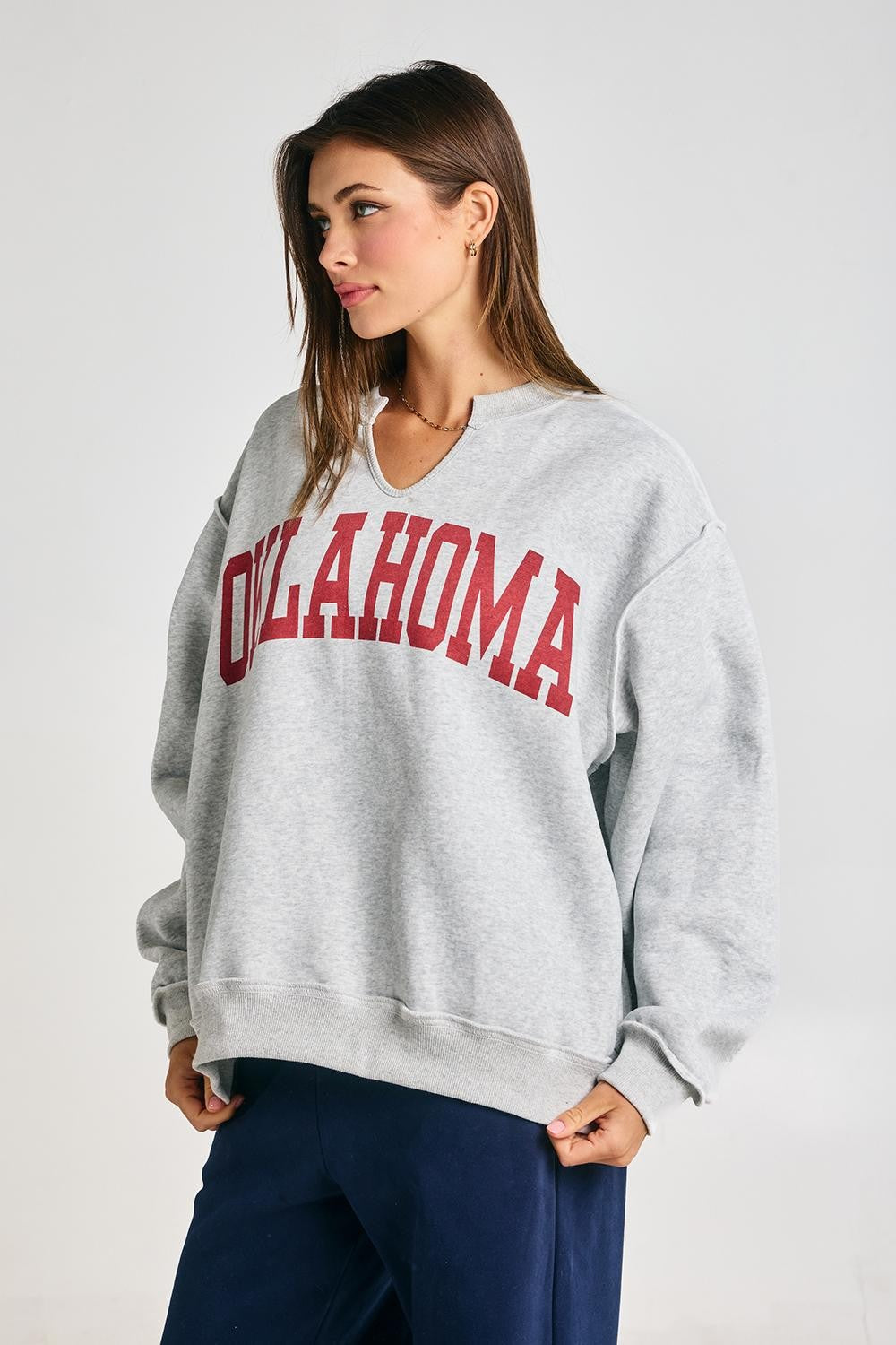 PREORDER: Oklahoma Split Neck Sweatshirt (EARLY AUGUST)