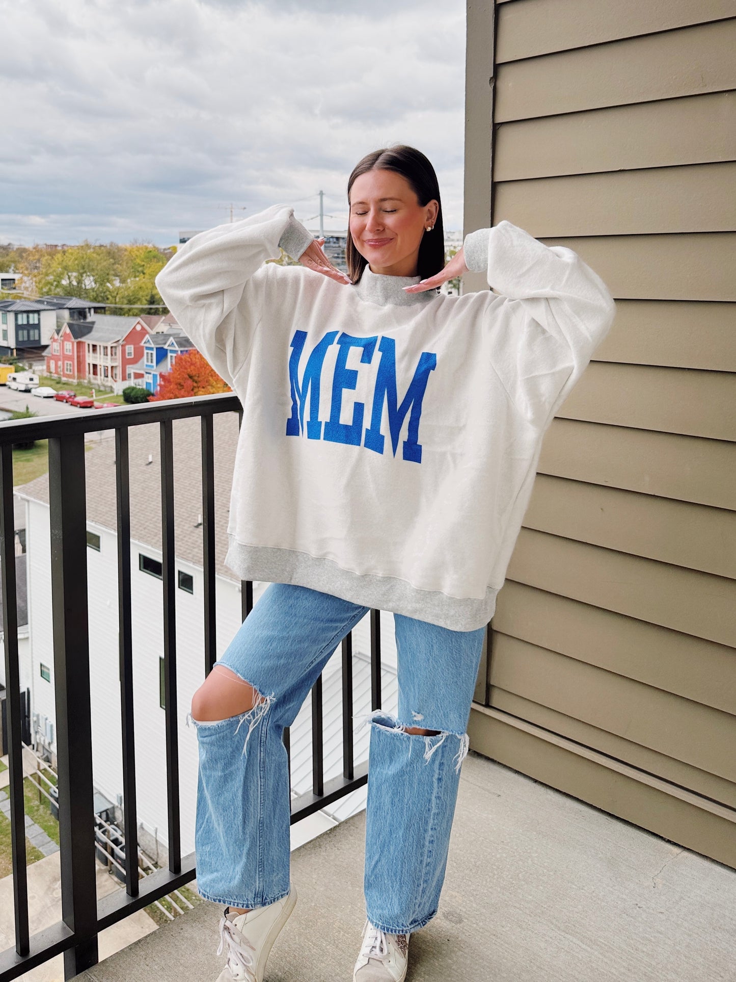 Memphis Reversible Mock Neck Sweatshirt