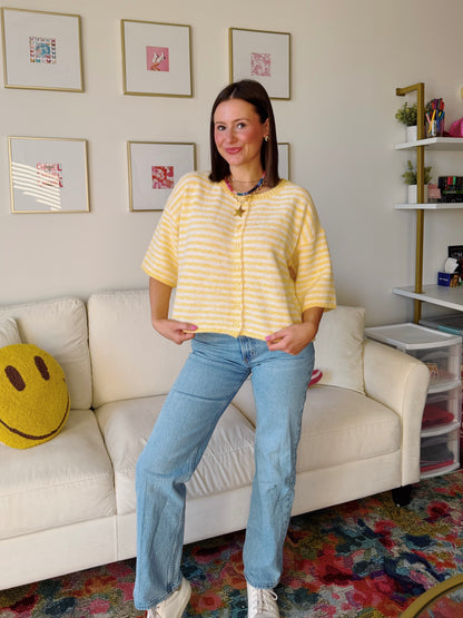 Easy Does It Striped Button Down Cardigan