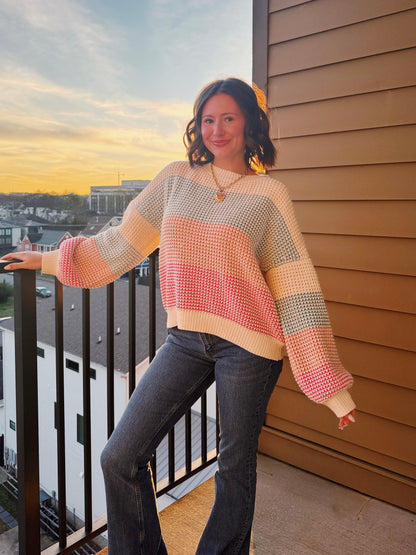 Starburst Colorblock Striped Sweater