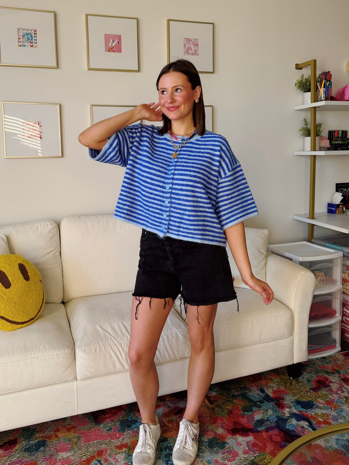 Easy Does It Striped Button Down Cardigan