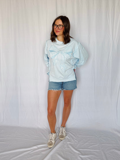 Dancing Through Life Lace Bow Sweatshirt