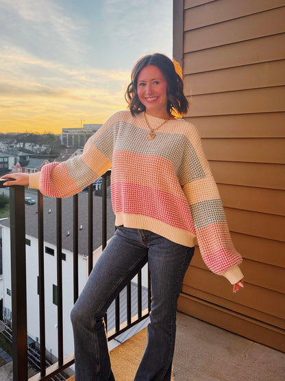 Starburst Colorblock Striped Sweater