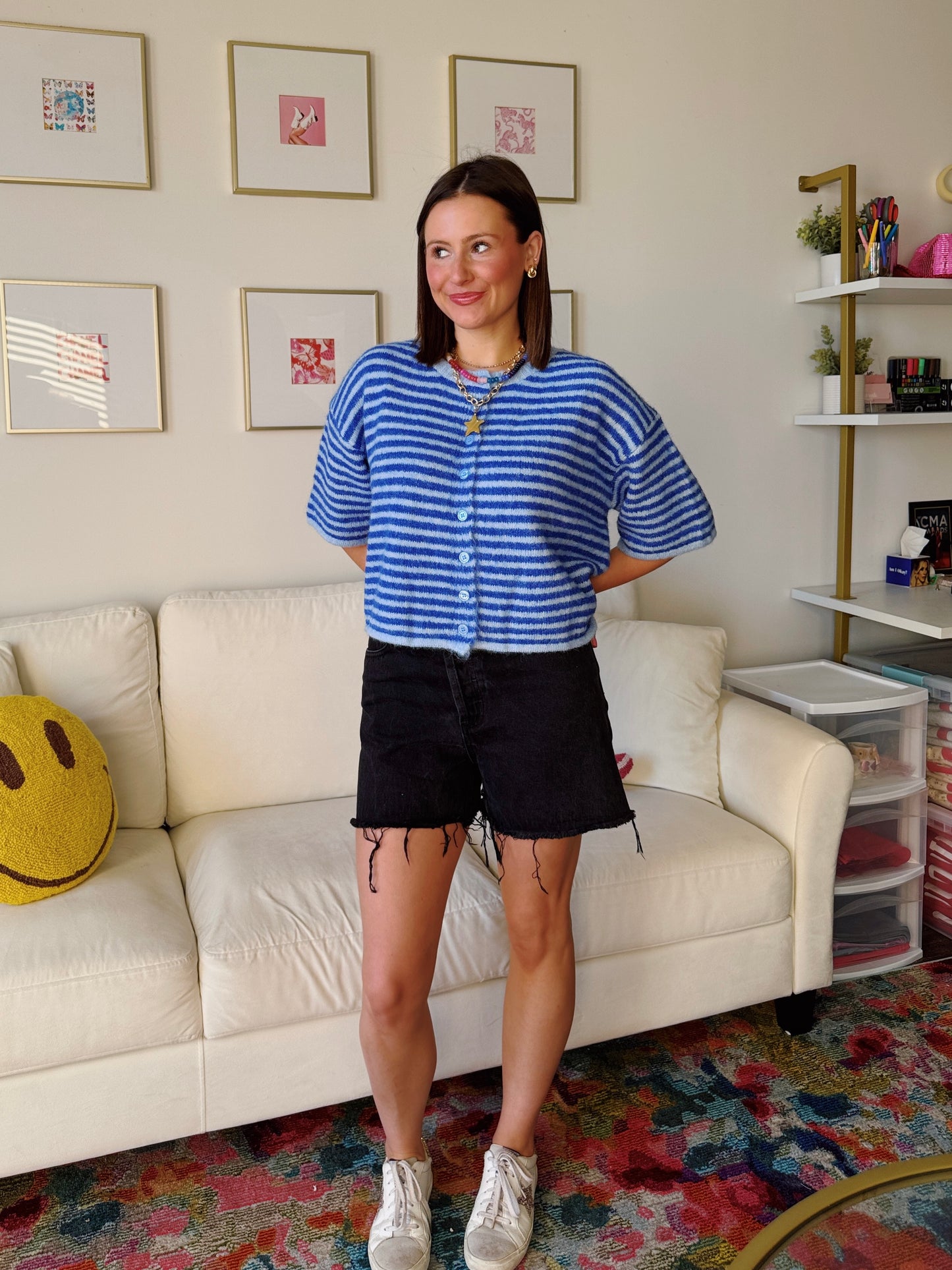 Easy Does It Striped Button Down Cardigan