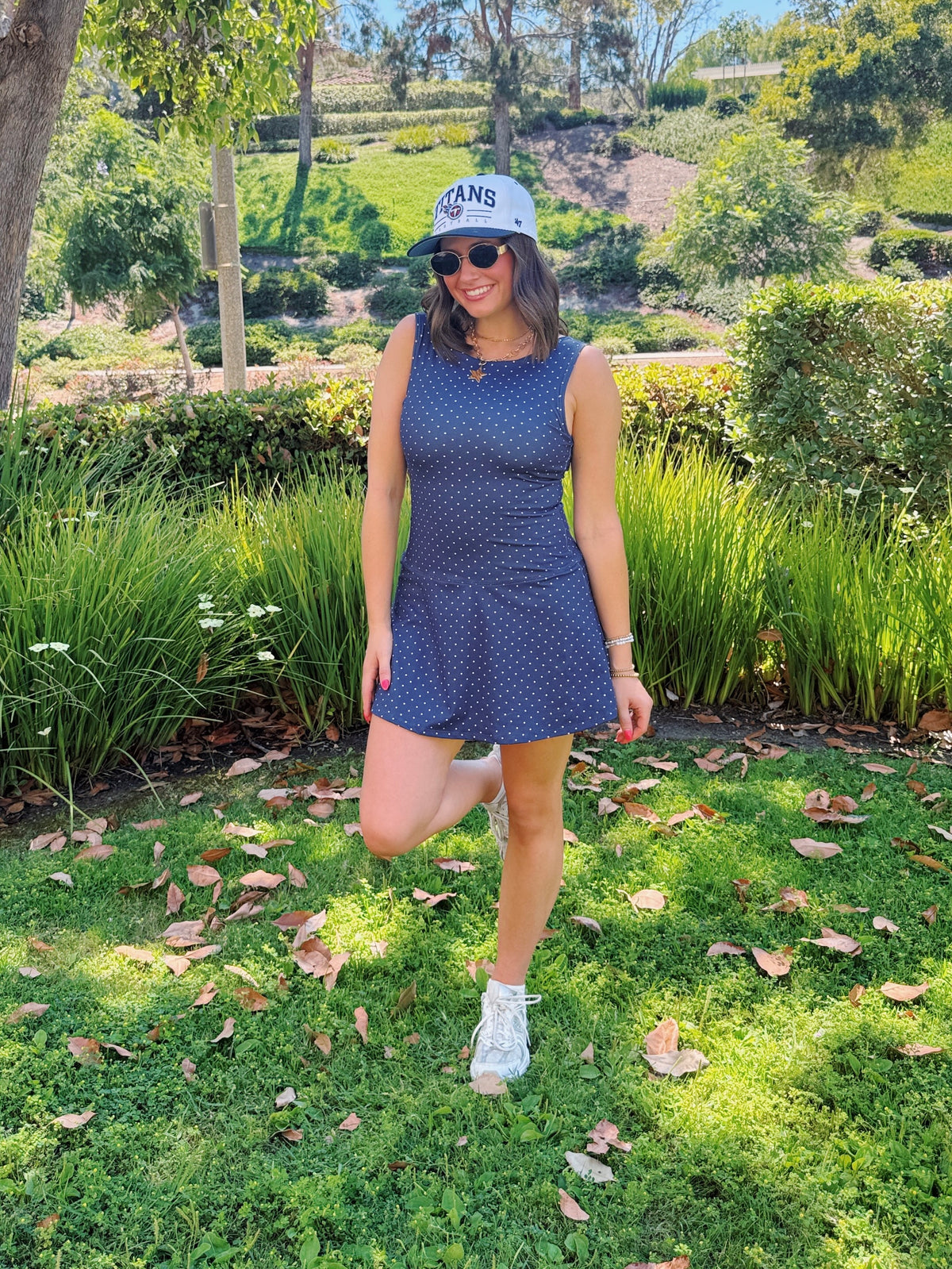 Out & About Polka Dot Athletic Dress