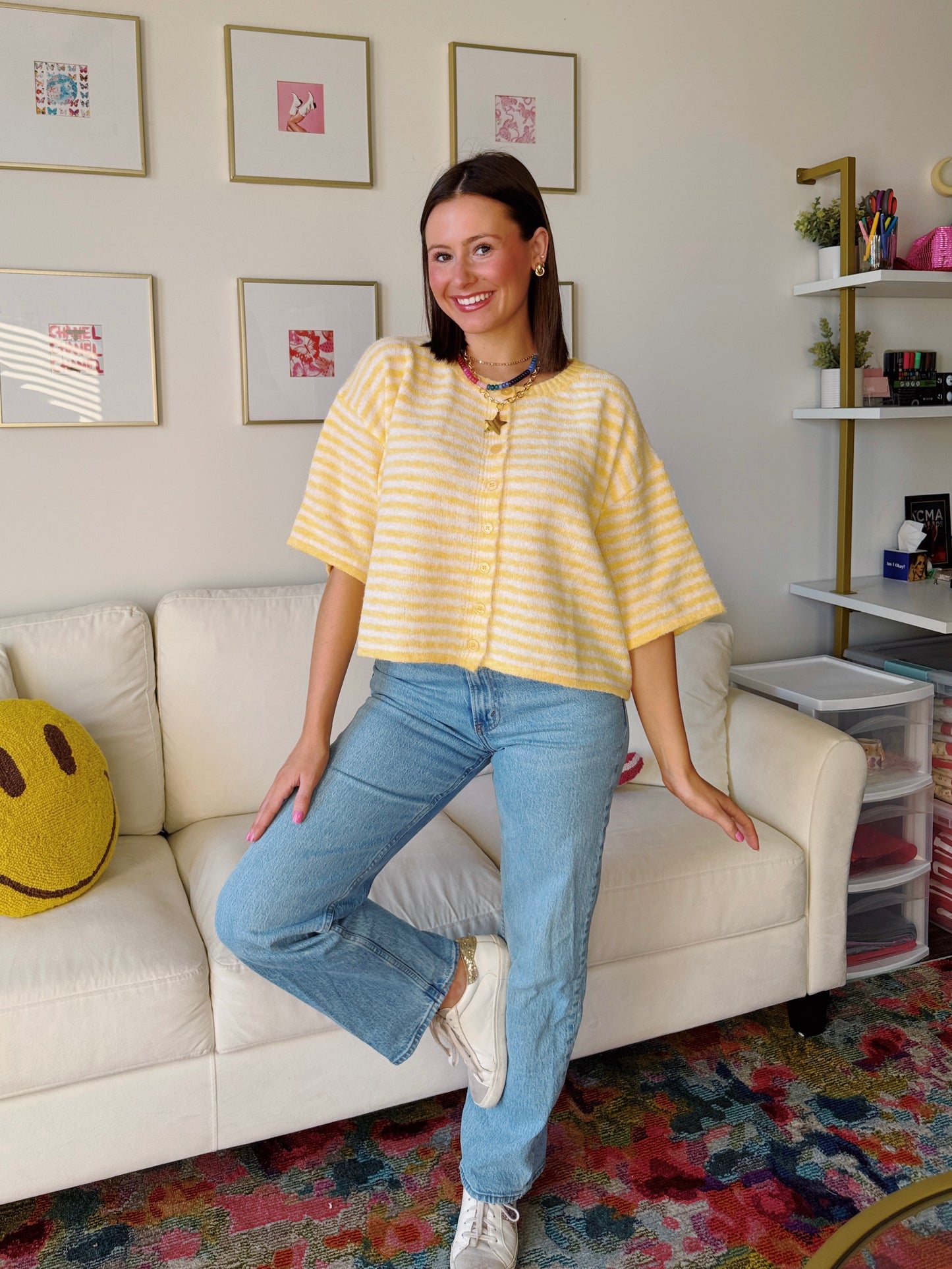 Easy Does It Striped Button Down Cardigan