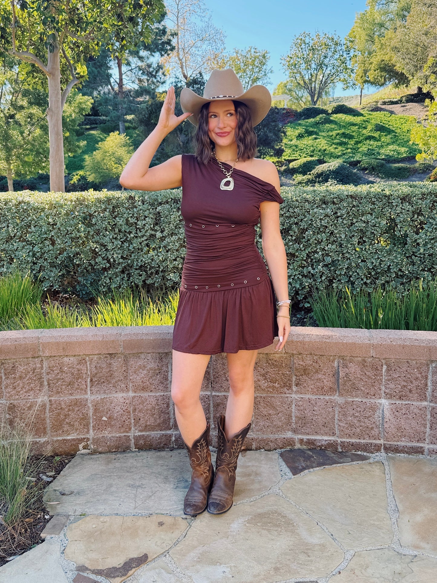 Nashville Nights Studded Twist Romper Dress