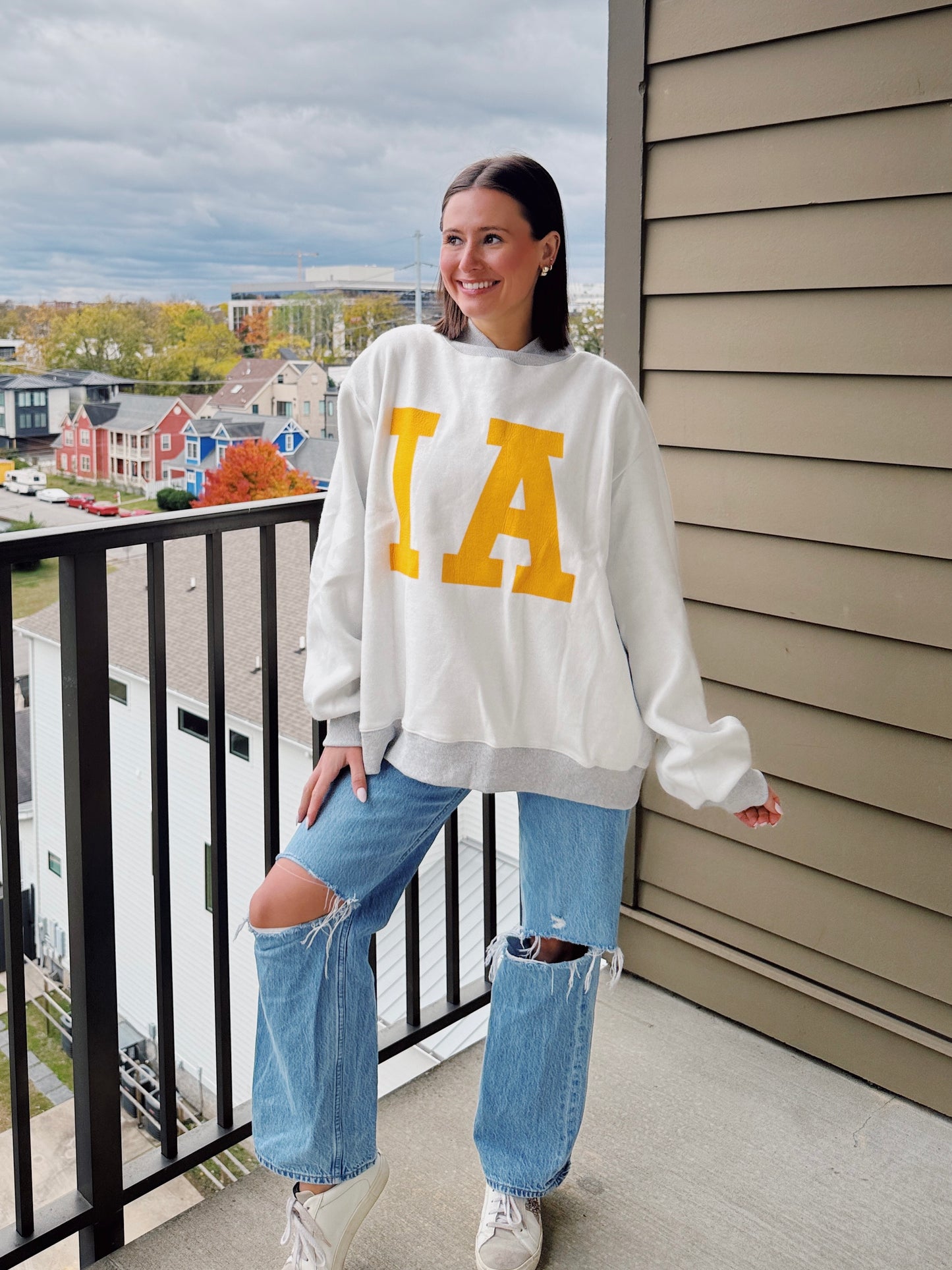 Iowa Reversible Mock Neck Sweatshirt