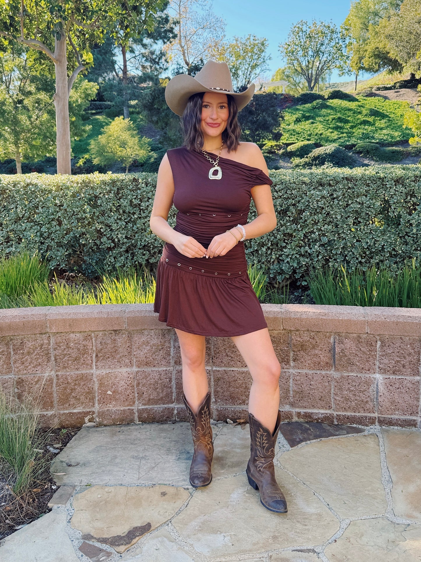 Nashville Nights Studded Twist Romper Dress