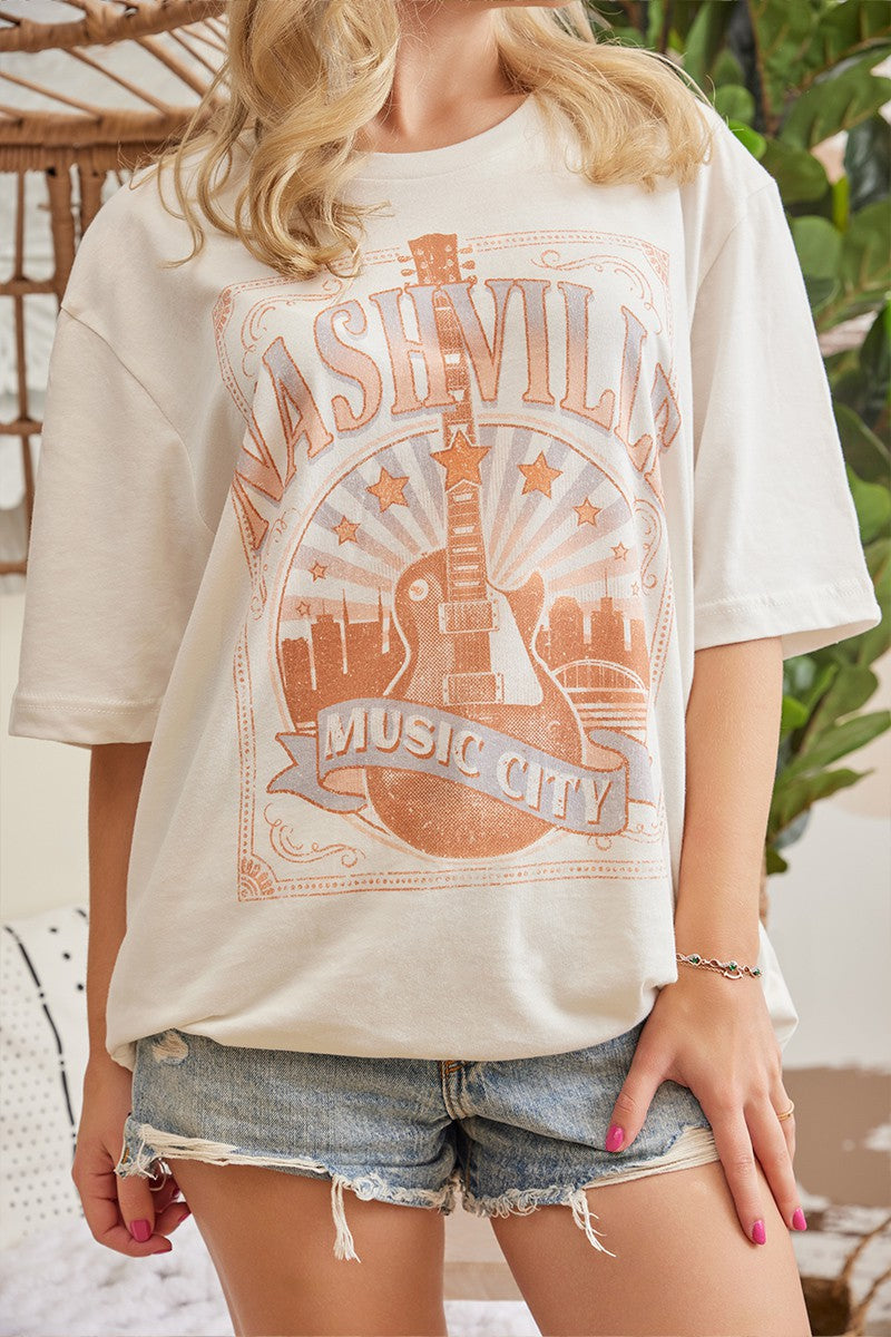 Nashville Music City Graphic Tee