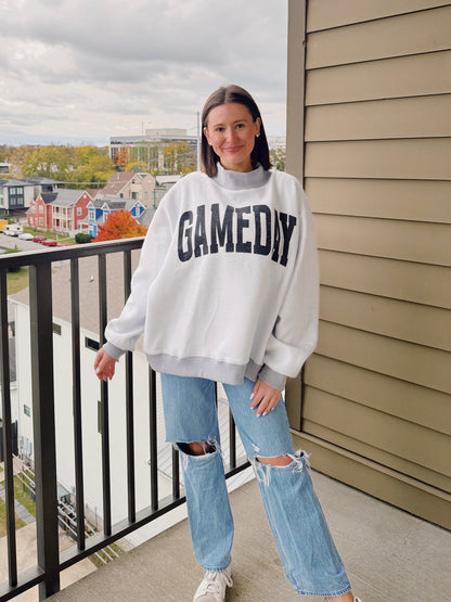 Football/Gameday Reversible Mock Neck Sweatshirt