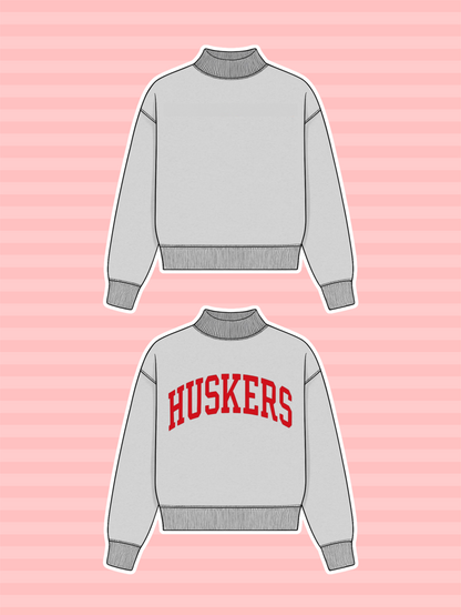 PREORDER: Nebraska Reversible Mock Neck Sweatshirt