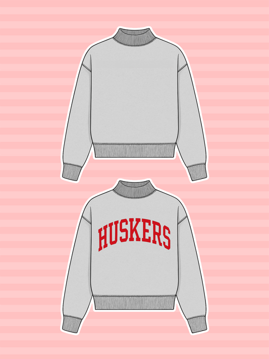 PREORDER: Nebraska Reversible Mock Neck Sweatshirt