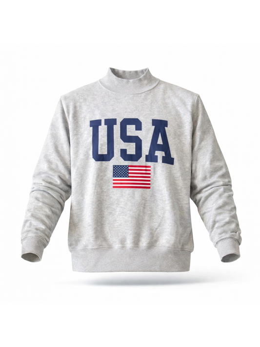 PREORDER: USA/America Reversible Mock Neck Sweatshirt (EARLY JUNE)