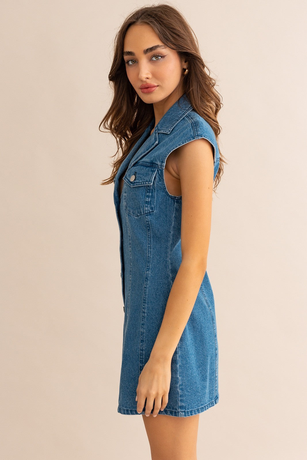 Oklahoma Smokeshow Denim Button Down Dress