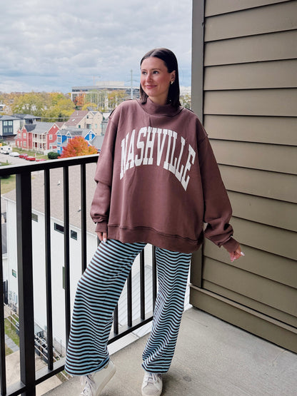 Nashville/Broadway Reversible Mock Neck Sweatshirt