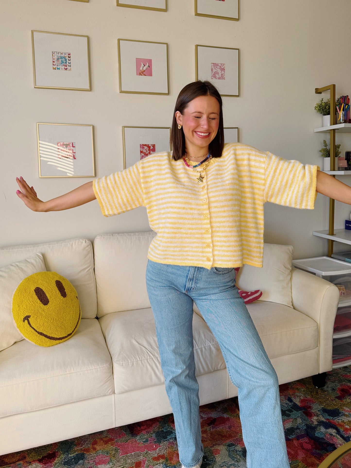 Easy Does It Striped Button Down Cardigan