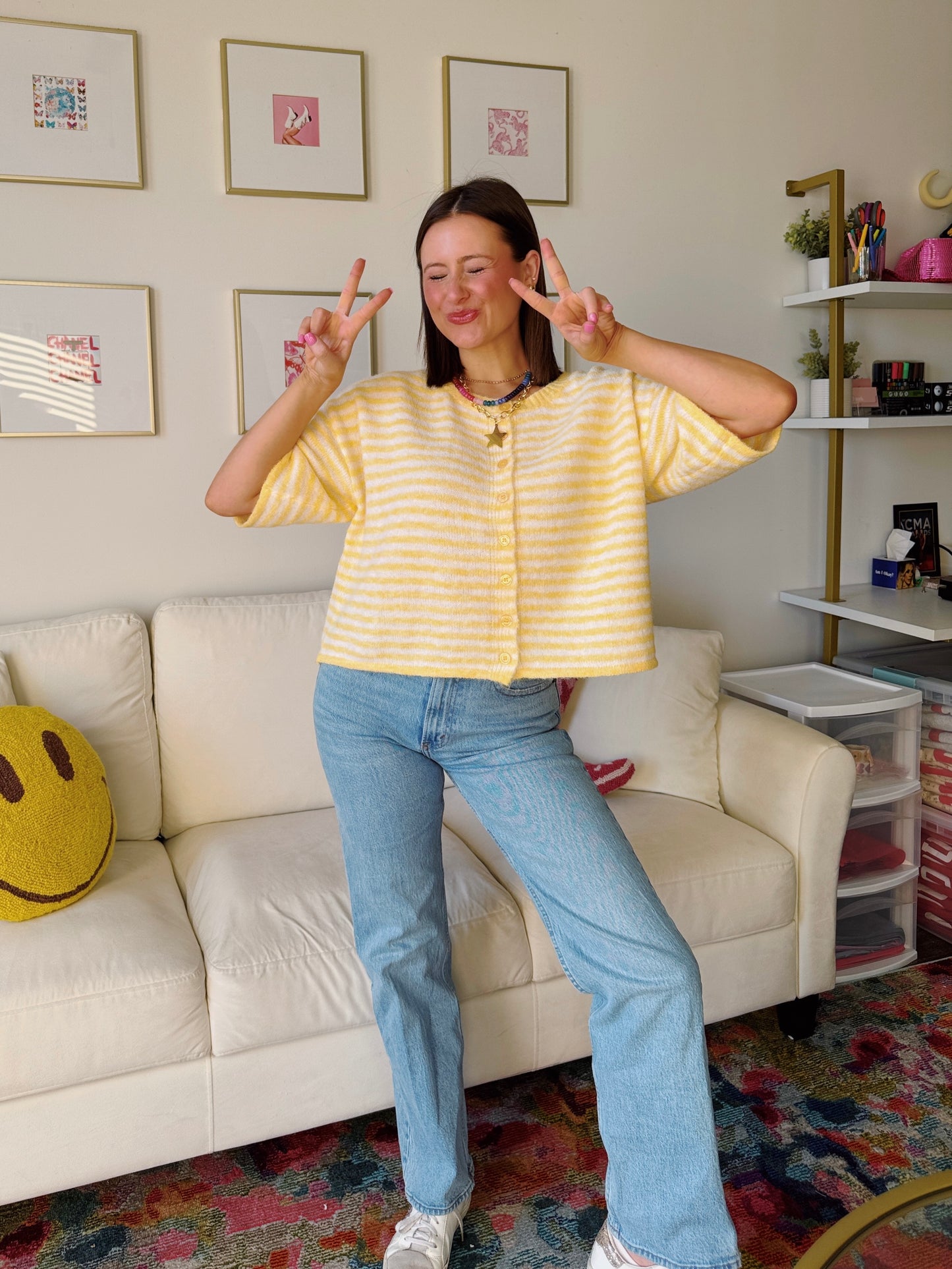 Easy Does It Striped Button Down Cardigan