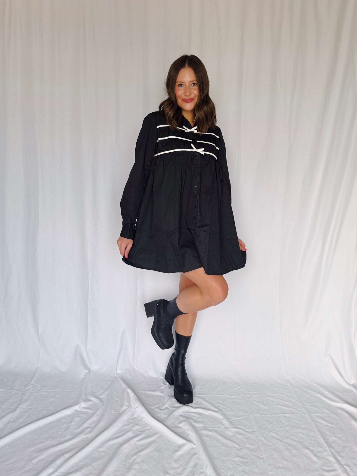 Darling Days Bow Button Down Dress