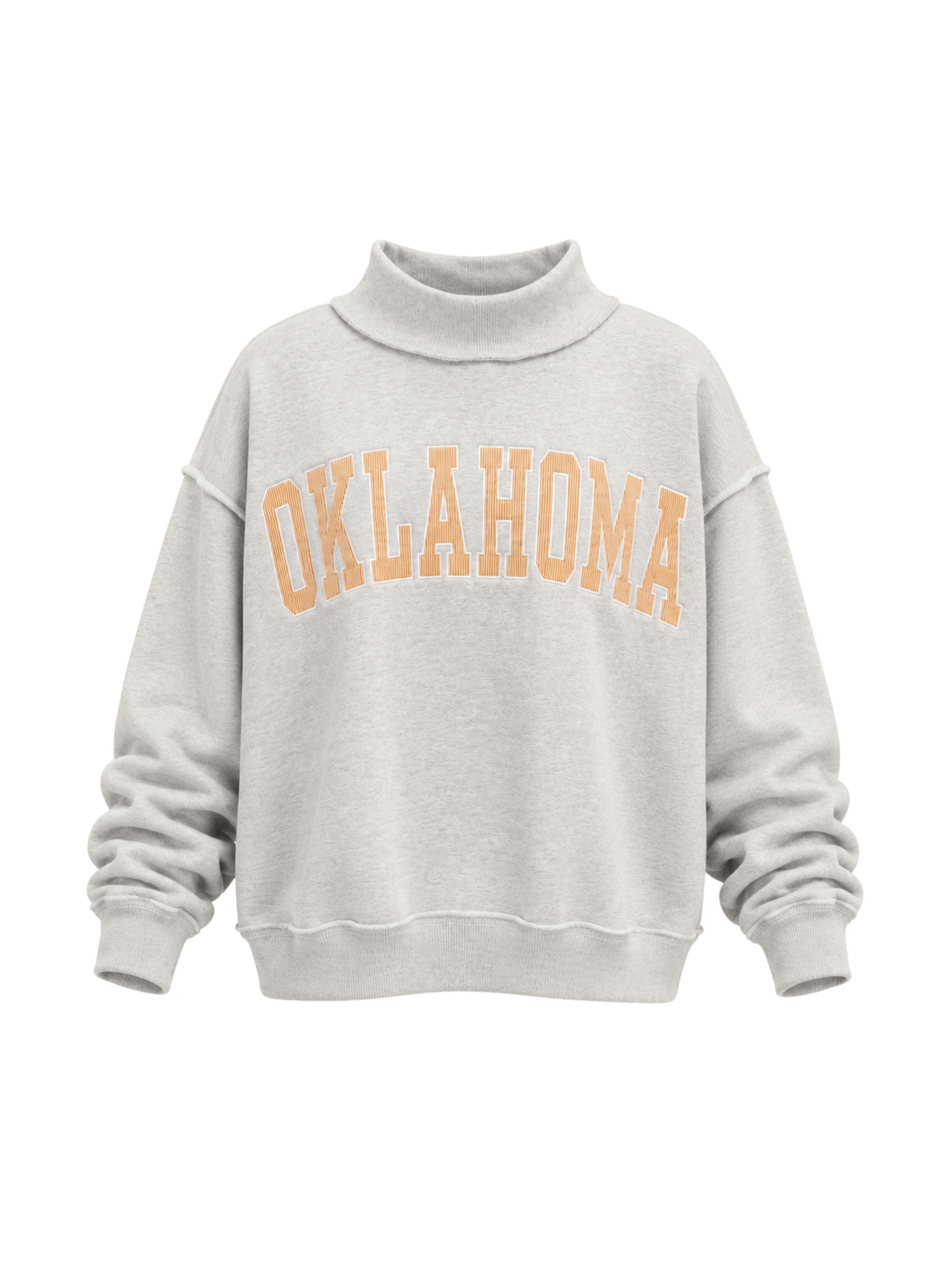 PREORDER: Pinstripe Embroidered Oklahoma Mock Neck Sweatshirt (EARLY OCTOBER)