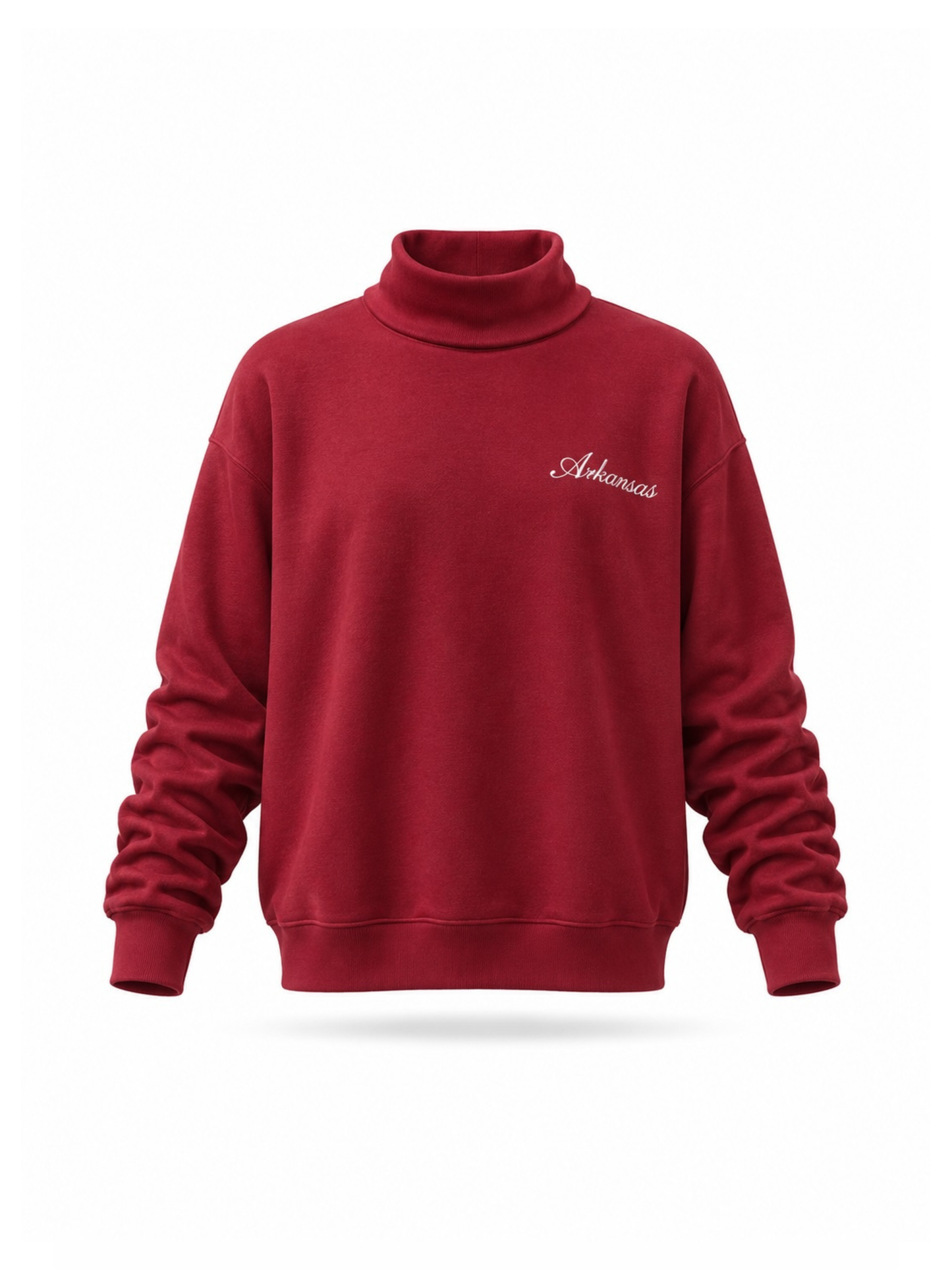 PREORDER: Embroidered Text Arkansas Mock Neck Sweatshirt (LATE AUGUST)