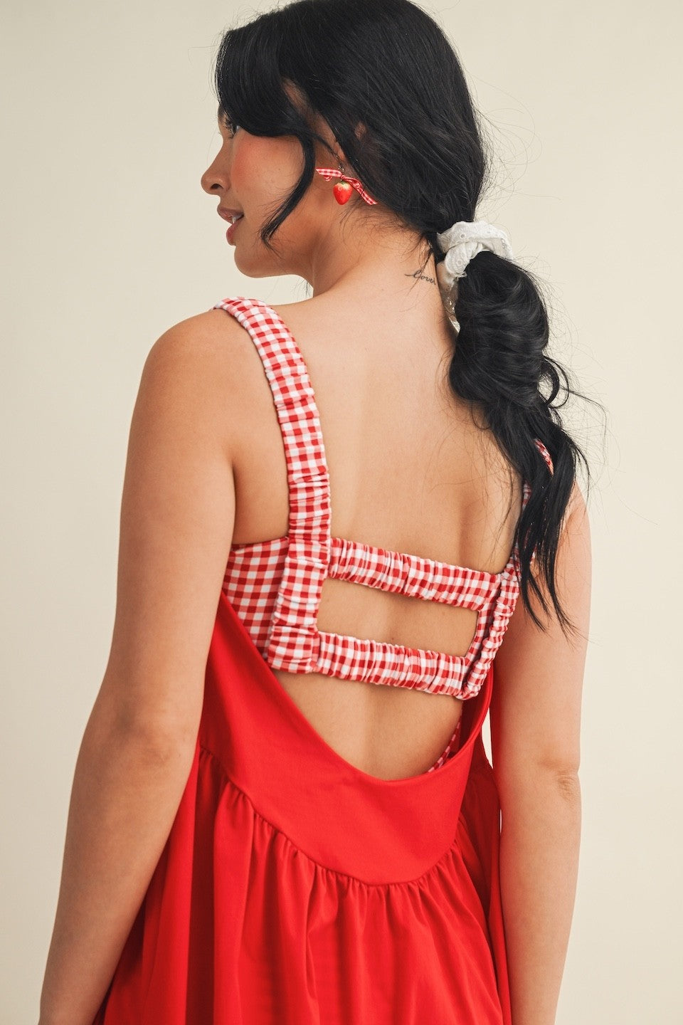 PREORDER: Sweet Escape Gingham Athletic Romper Dress (EARLY JUNE)