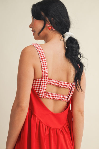 PREORDER: Sweet Escape Gingham Athletic Romper Dress (EARLY JUNE)
