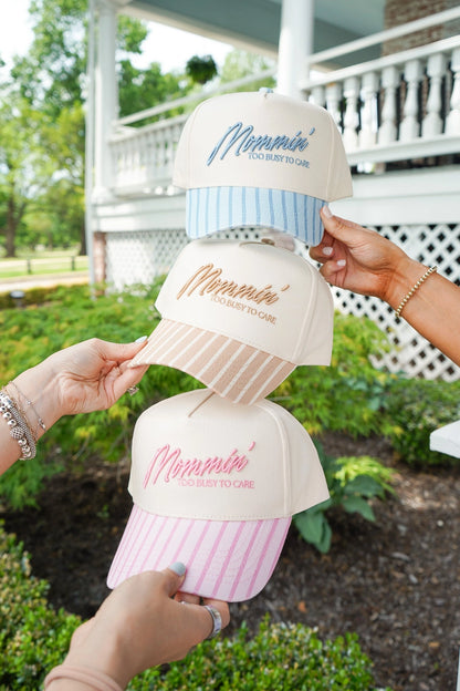 Girl Mom (Mommin') Striped Trucker Hat