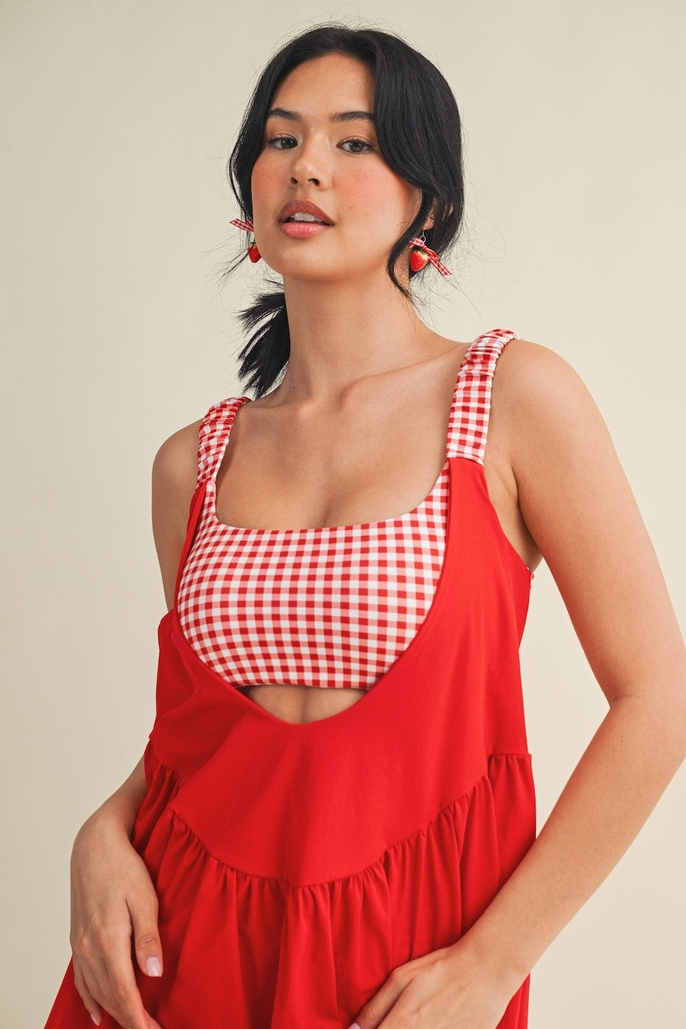 PREORDER: Sweet Escape Gingham Athletic Romper Dress (EARLY JUNE)