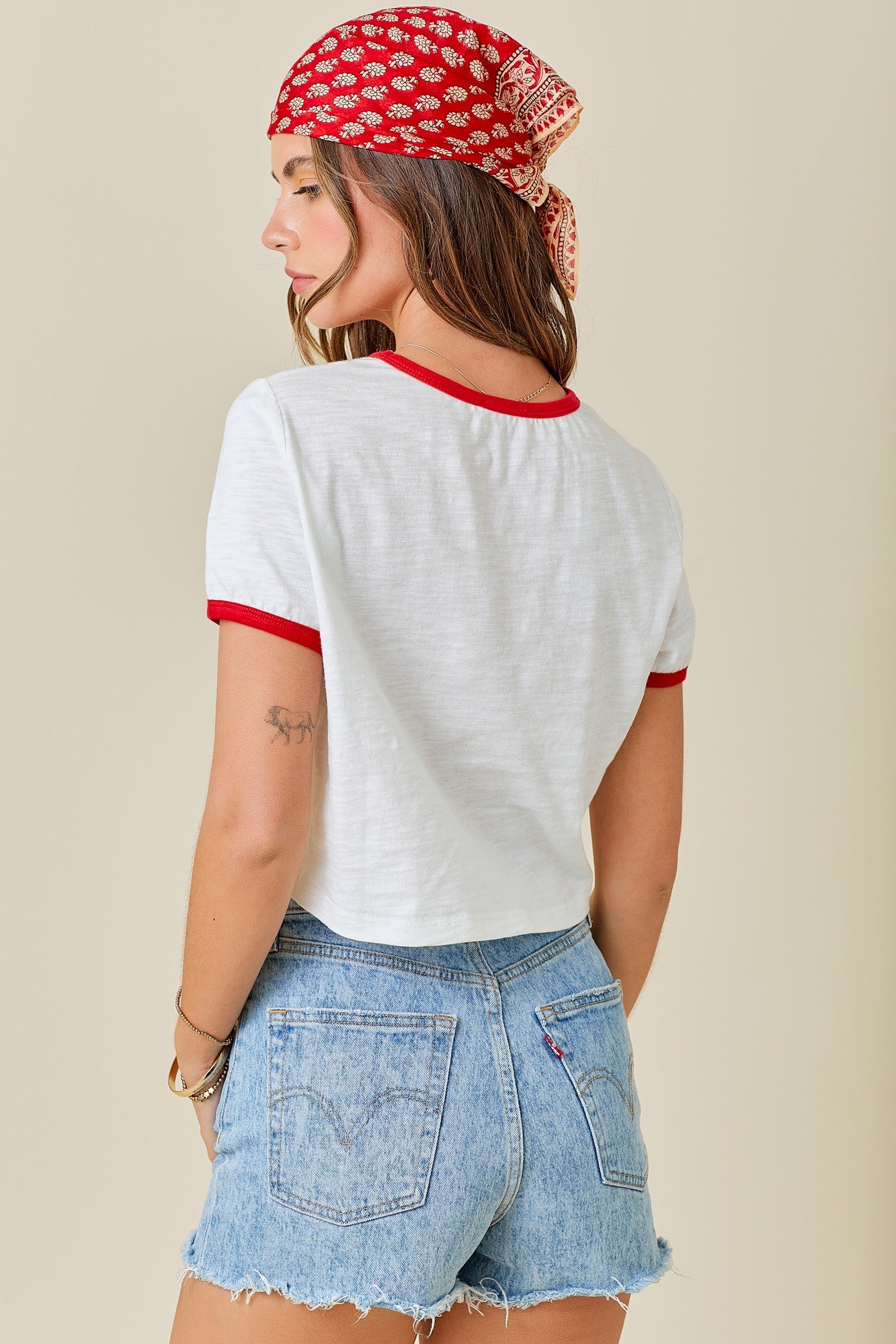 Born In The USA Star Cropped Tee