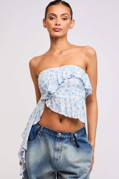 Ditsy Daisies Asymmetrical Top