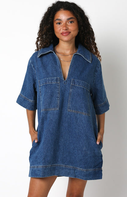 Country Roads Denim Shirt Dress