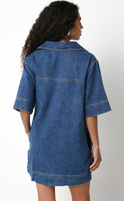 Country Roads Denim Shirt Dress