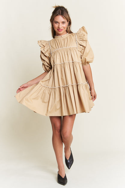 Giving Season Puff Sleeve Tiered Dress