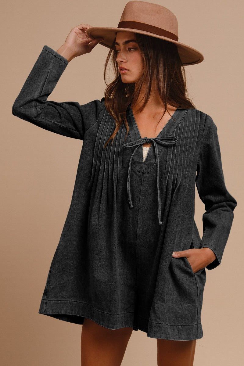 PREORDER: Slim Pickings Denim Romper