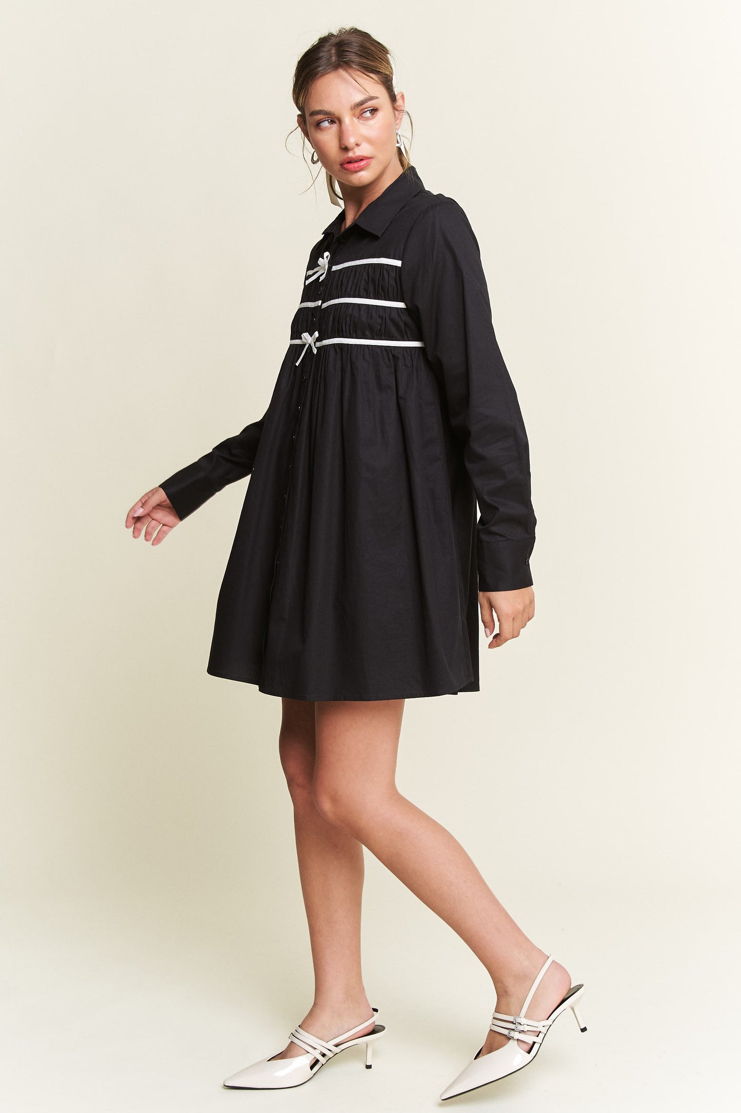 Darling Days Bow Button Down Dress