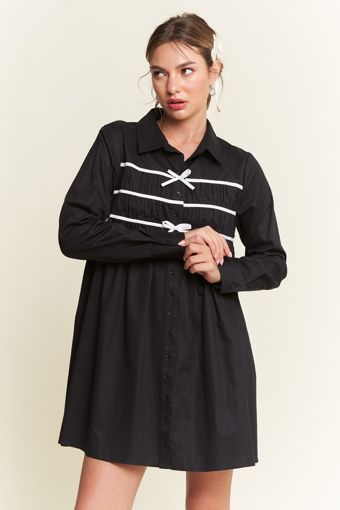Darling Days Bow Button Down Dress
