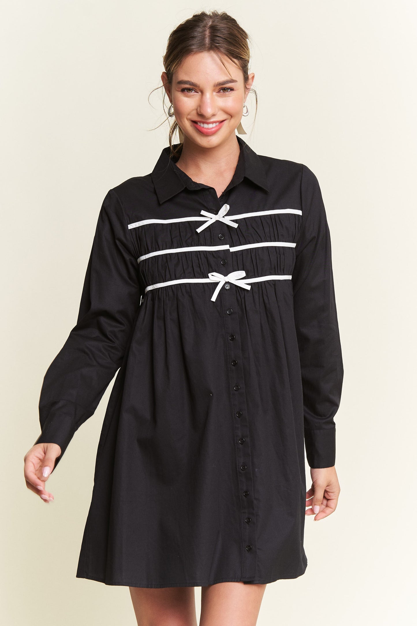 Darling Days Bow Button Down Dress