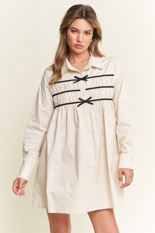 Darling Days Bow Button Down Dress