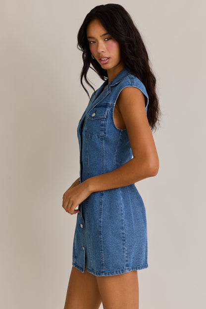 Oklahoma Smokeshow Denim Button Down Dress