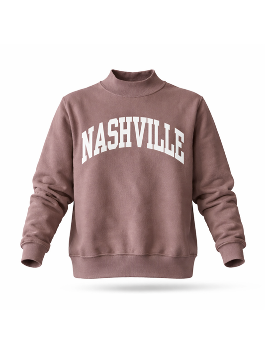 Nashville/Broadway Reversible Mock Neck Sweatshirt