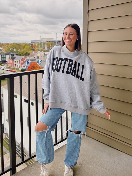 Football/Gameday Reversible Mock Neck Sweatshirt