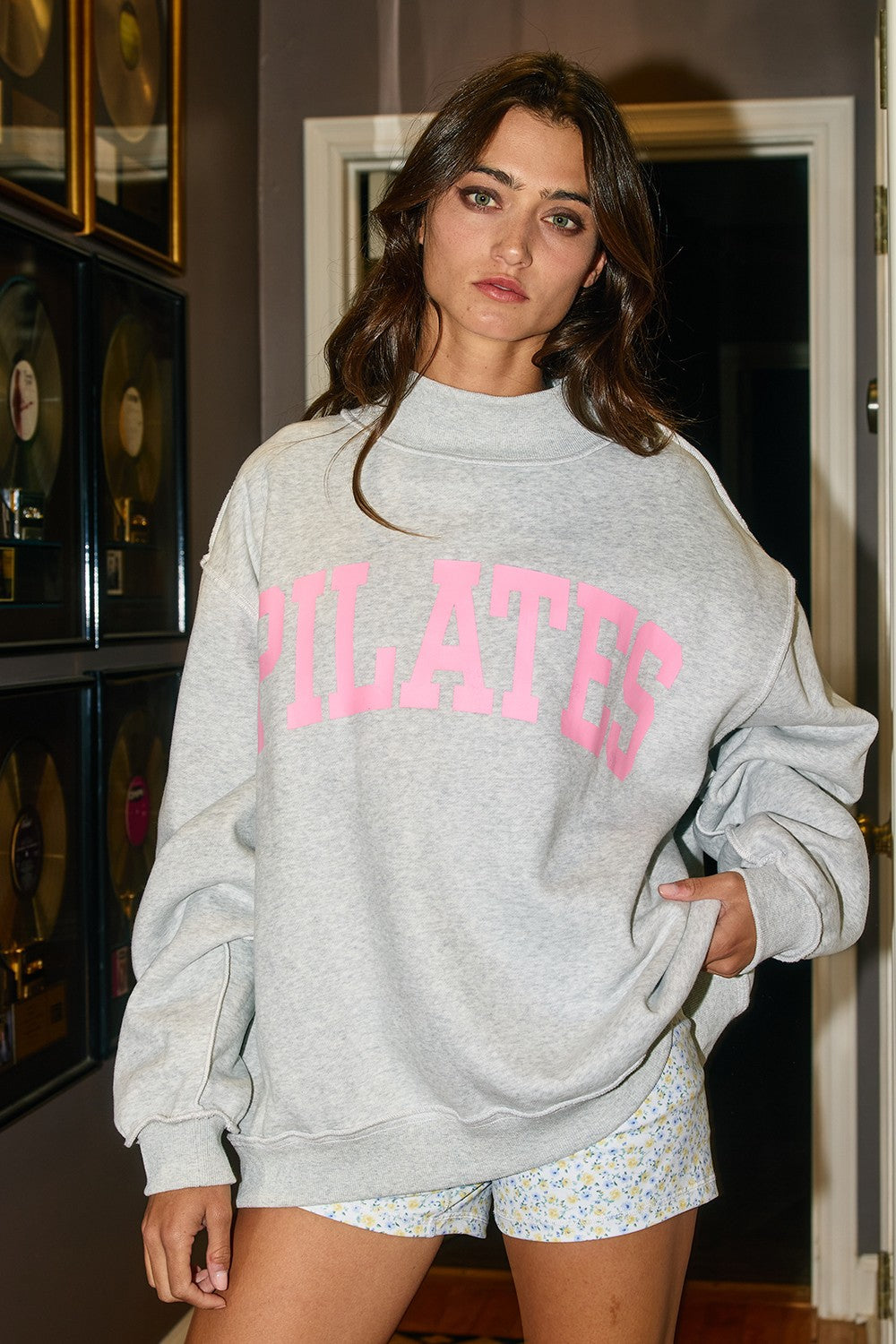 PREORDER: Pilates/Yoga Reversible Mock Neck Sweatshirt (EST. SHIP DATE: 2/13)