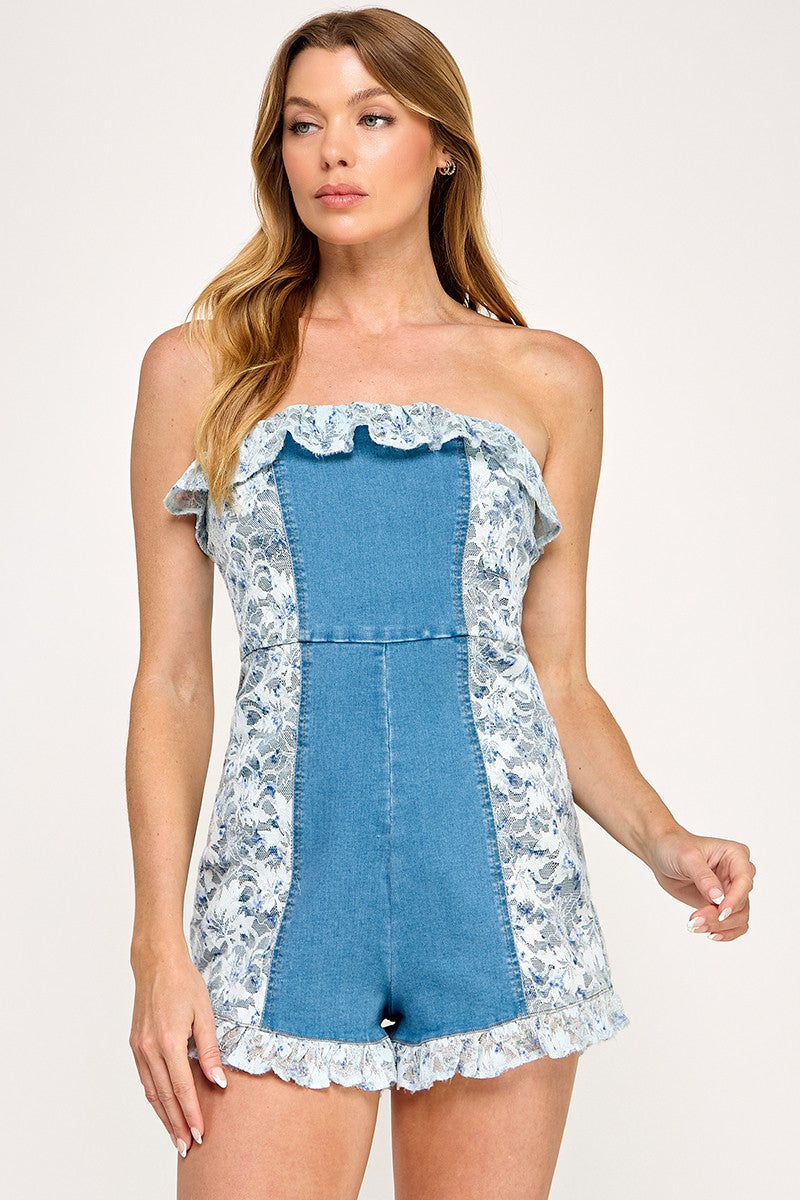 Head Over Boots Denim Romper