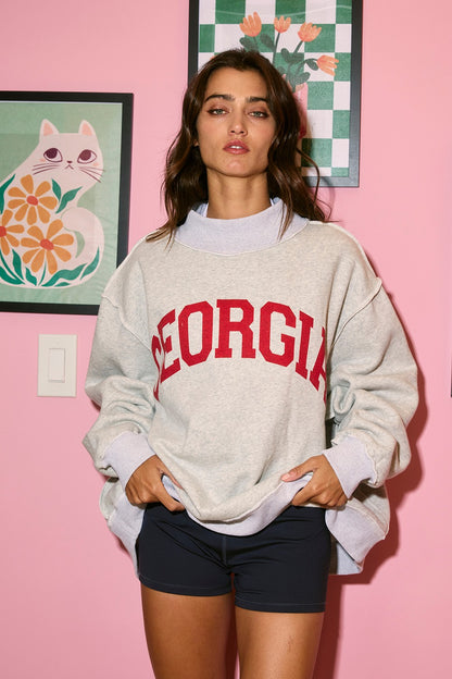 PREORDER: Georgia Reversible Mock Neck Sweatshirt (EST. SHIP DATE 3/2)